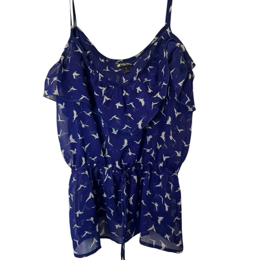Source Unknown Blue Bird Print Tank Top